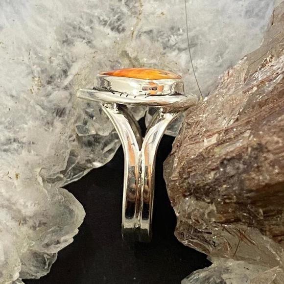 Native American Sterling Silver Heart Shape Spiny Oyster Ring Sz 5.75 For Women - Picture 6 of 10